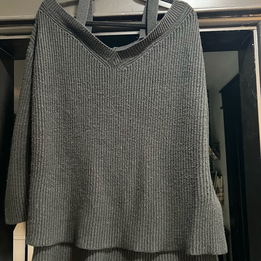 Women's Black V-Neck Sweater